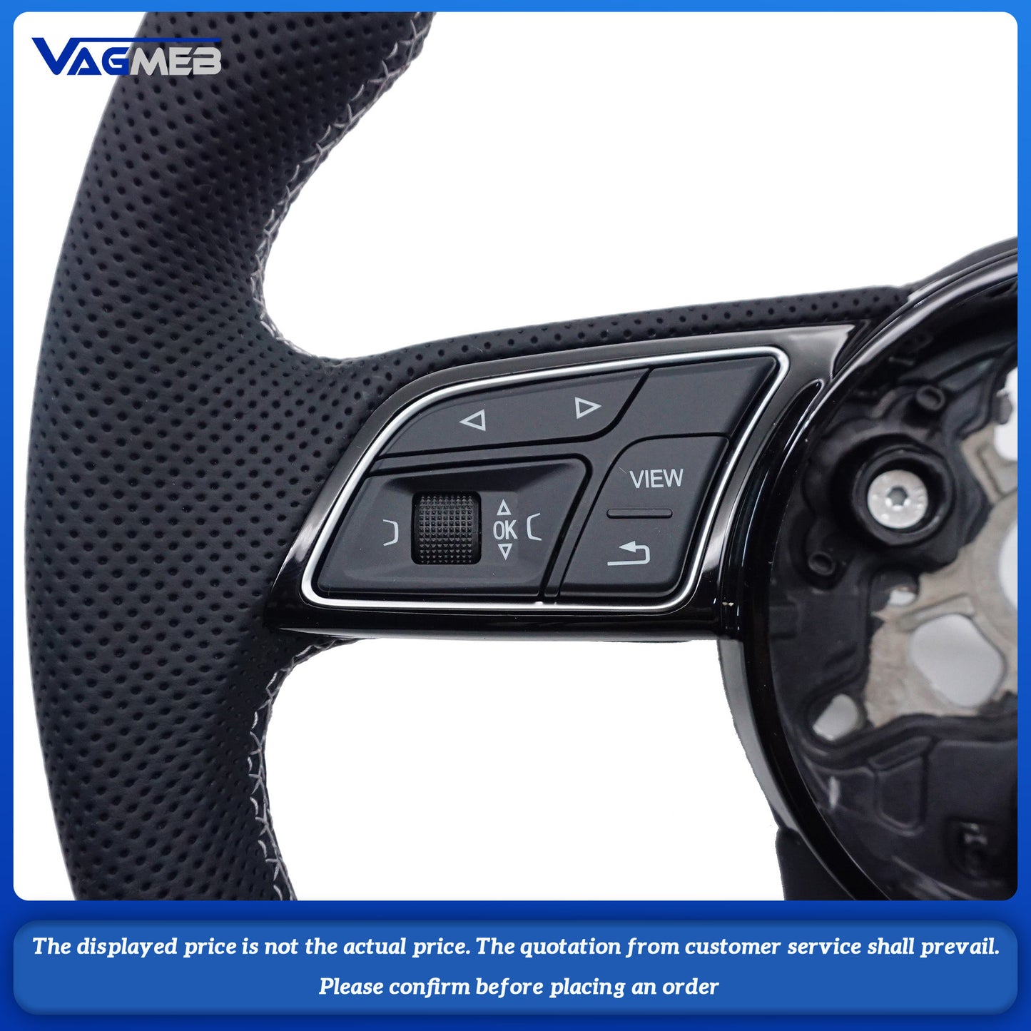 For Audi RS Logo A4B9 Steering Wheel Flat Bottom Steering Wheel Campaign Assembly Accessories