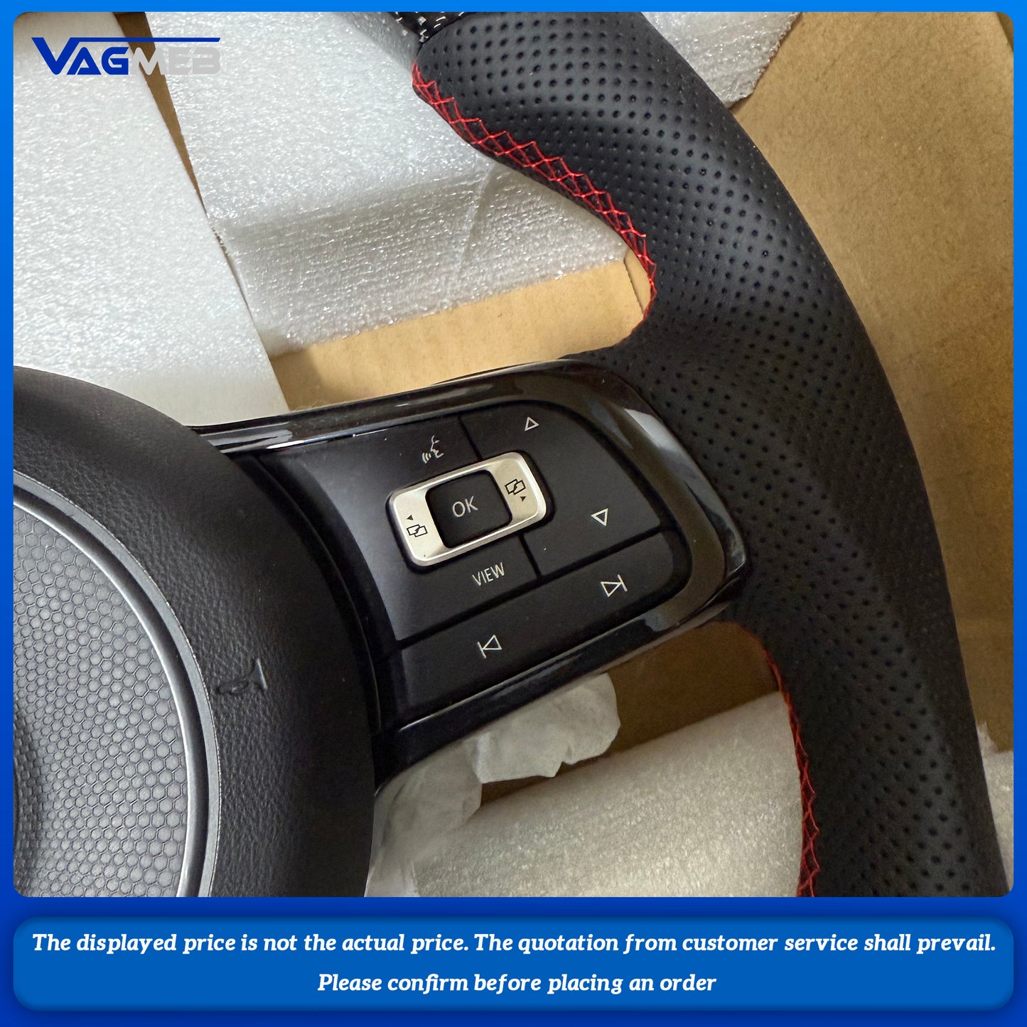 Glossy Carbon Fibre Leather Steering Wheel for VW Polo Golf 6 7 7.5 8 R GTI Passat B6 B7 CCMK6 Mk7 Jetta