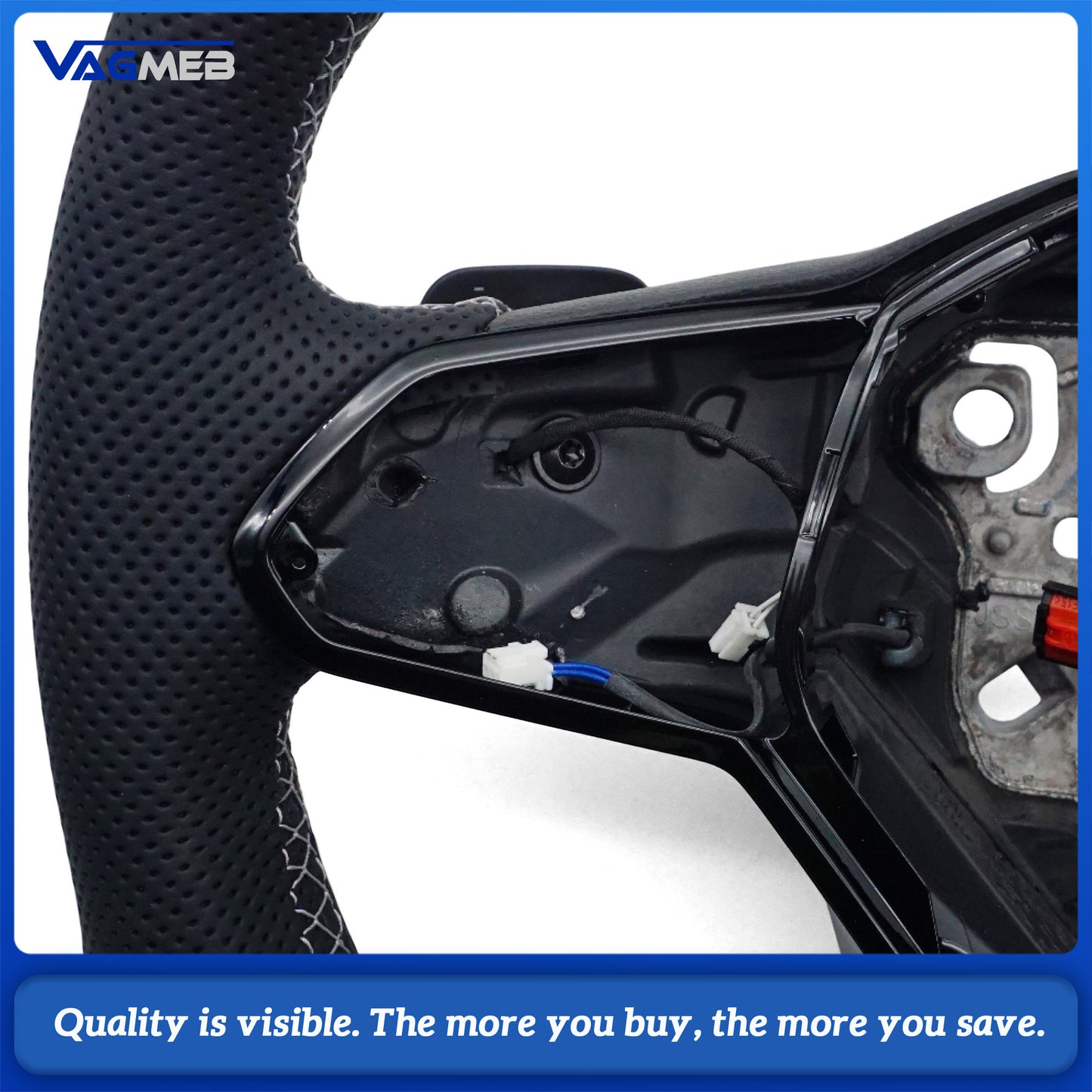 For VW Golf MK8 Upgraded Car Steering Wheel New Leather Perforated Design