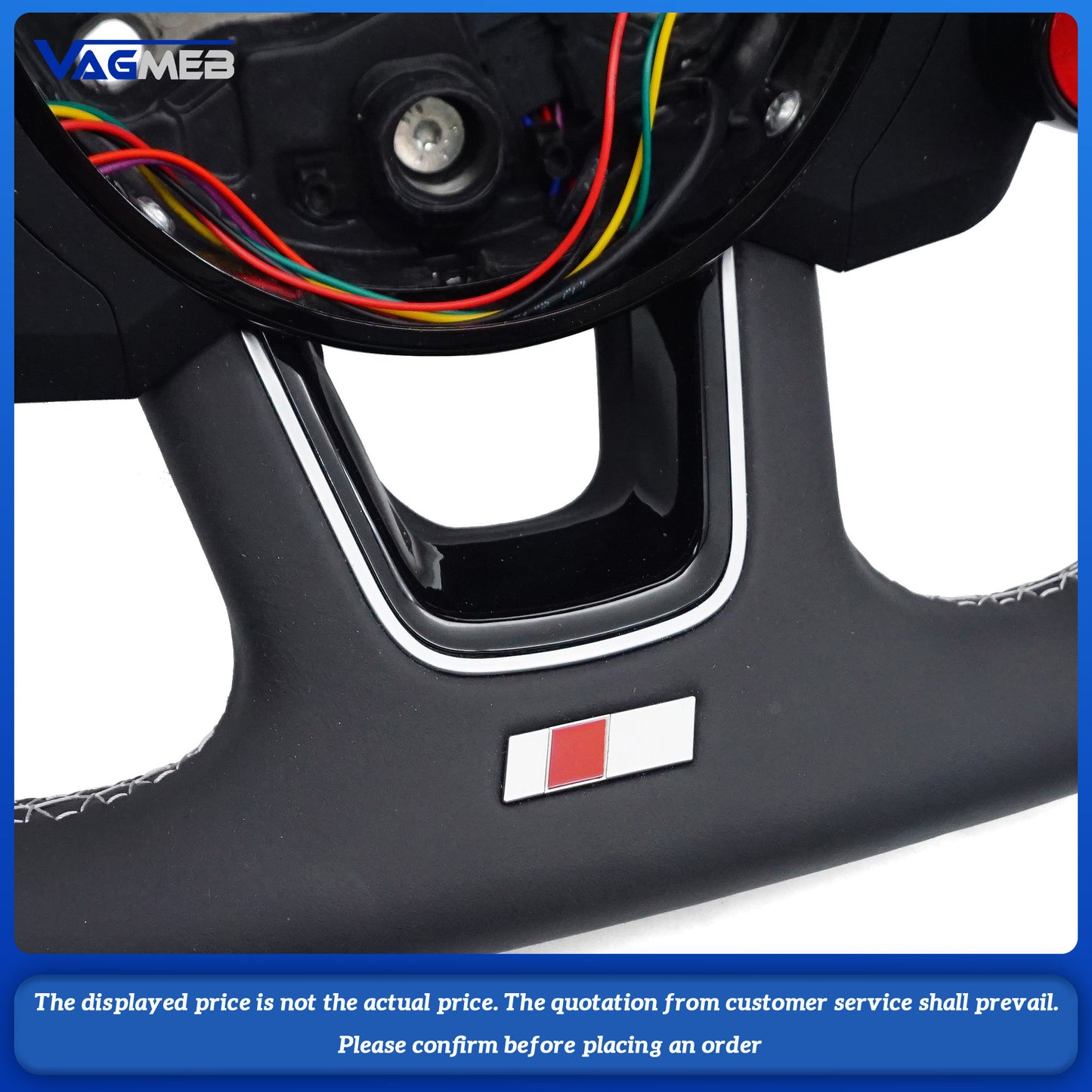 Car Steering Wheel Custom Made Leather For Audi A3 8V Flat Bottomed Steering Wheel Car Interior Accessories