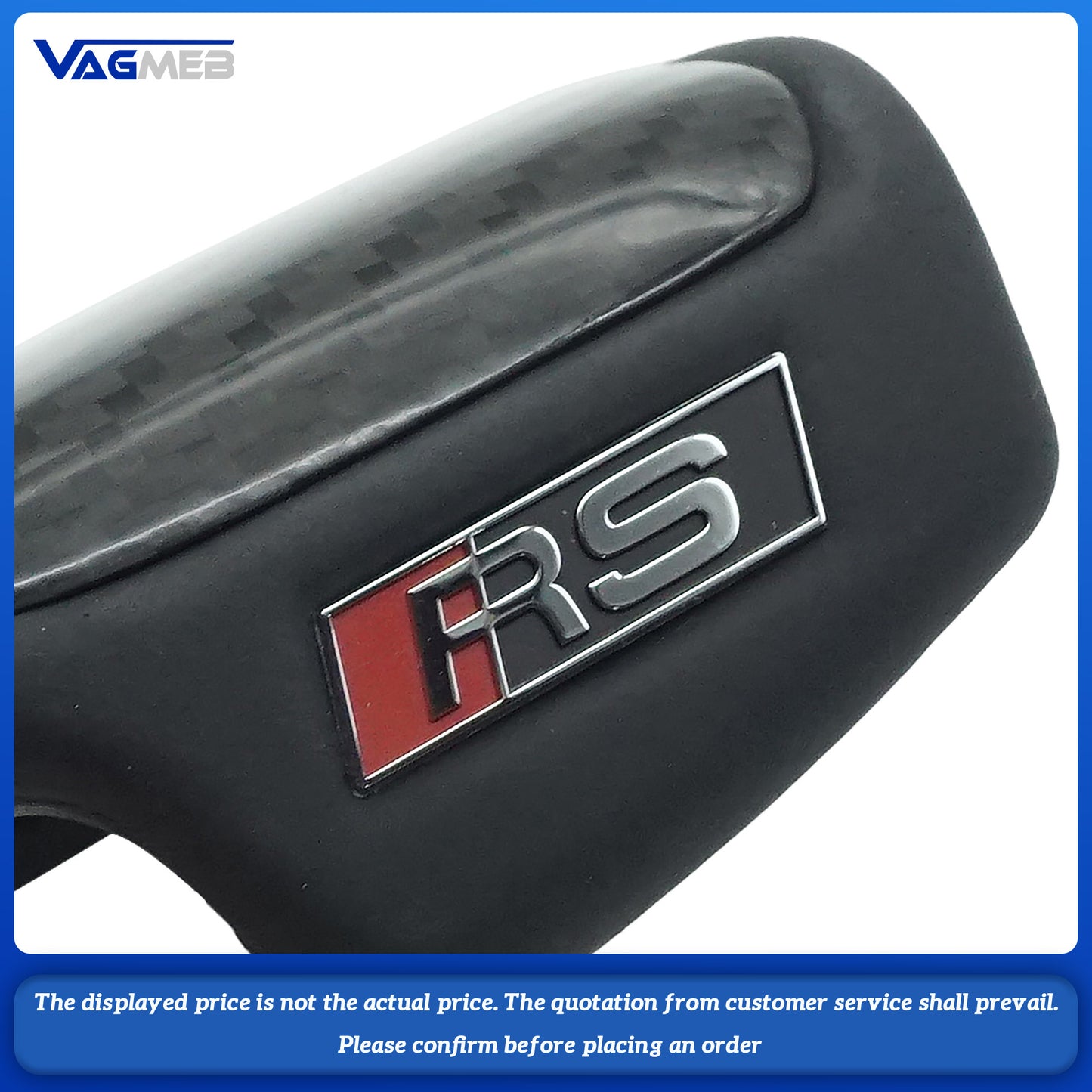 For Audi A4B9 A5 Q5 Shift Handball Cover Carbon Fiber Leather Modified Handle RS LOGO