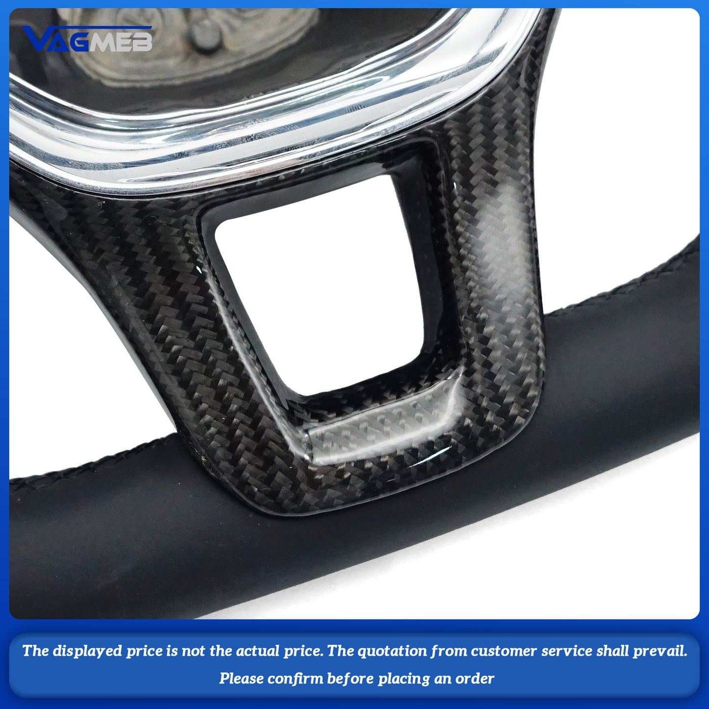 Multi Functional Semi Perforated Leather Carbon Fiber flat bottomed customized steering wheel,For VW GOLF MK7