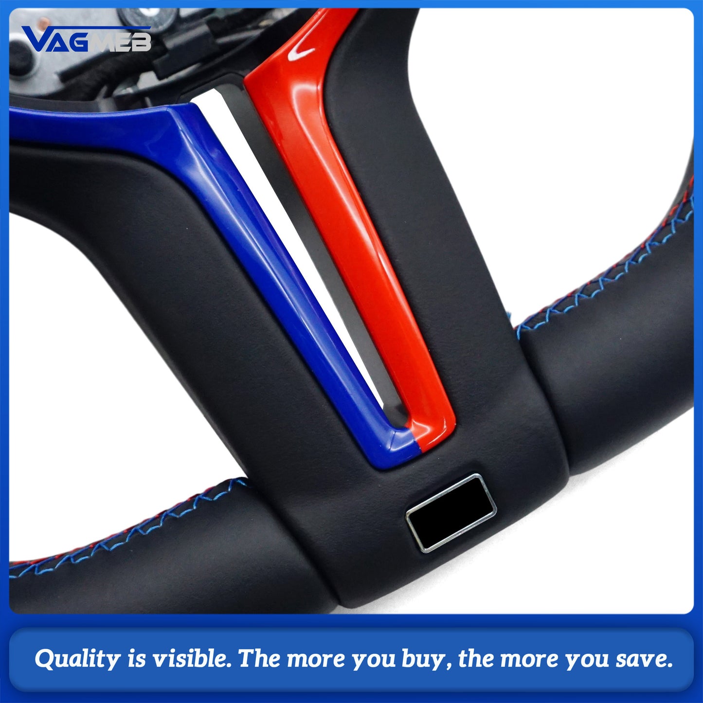 Blue Red M Sport Steering Wheel for BMW F01 F06 F10 F11 F12 F20 F21 F22 F25 F26 F30 F31 F32 F33 F34 F36 M3 F80 M4 F82 M5 F90