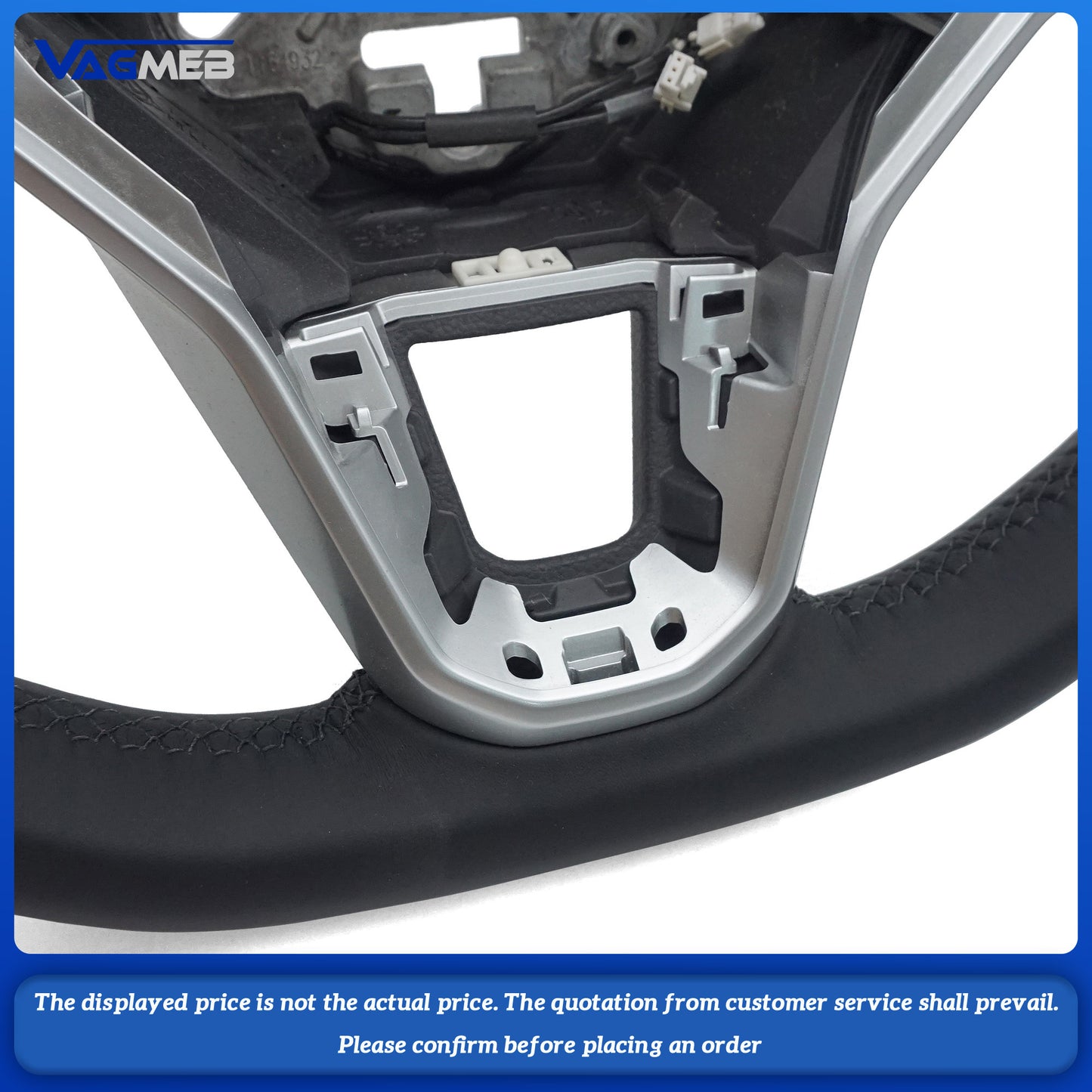 For VW Golf MK8 custom leather steering wheel with Heating and buttons Touch steering wheel