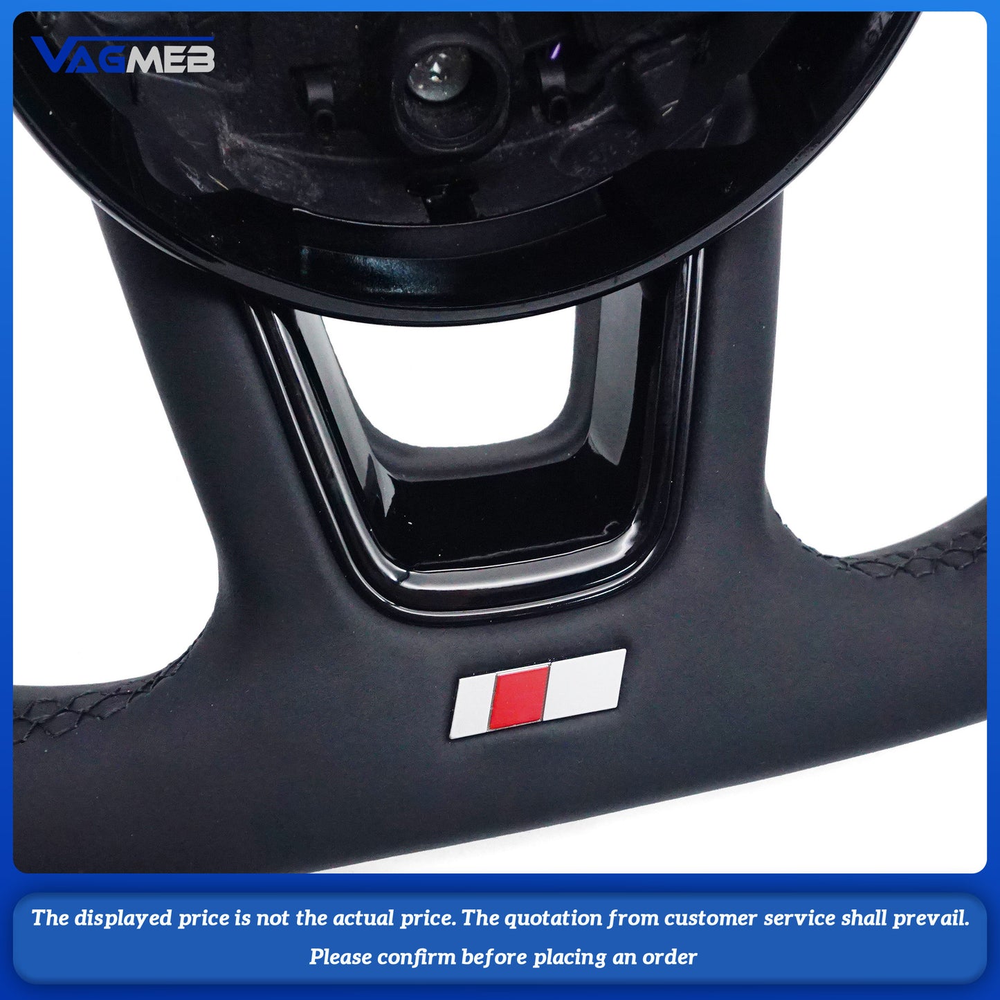 For Audi S Logo A4 B9 leather Full punch half punch Multi-color stitching various styles of paddles steering wheel