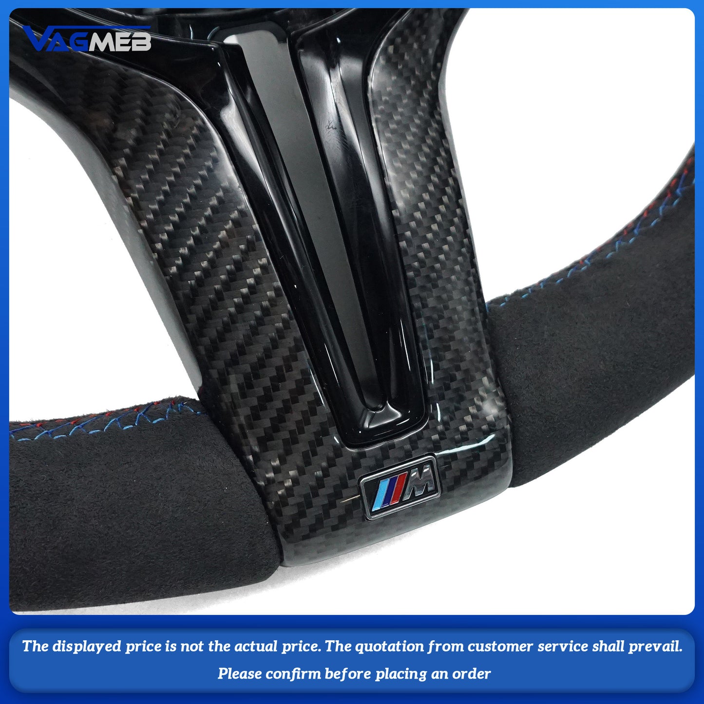 For BMW M M3 F10 F11 F13 F15 F20 F21 F22 F25 F01 F02 F03 F30 F31 F32 F35 F36 F48 Alcantara leather M sport steering wheel