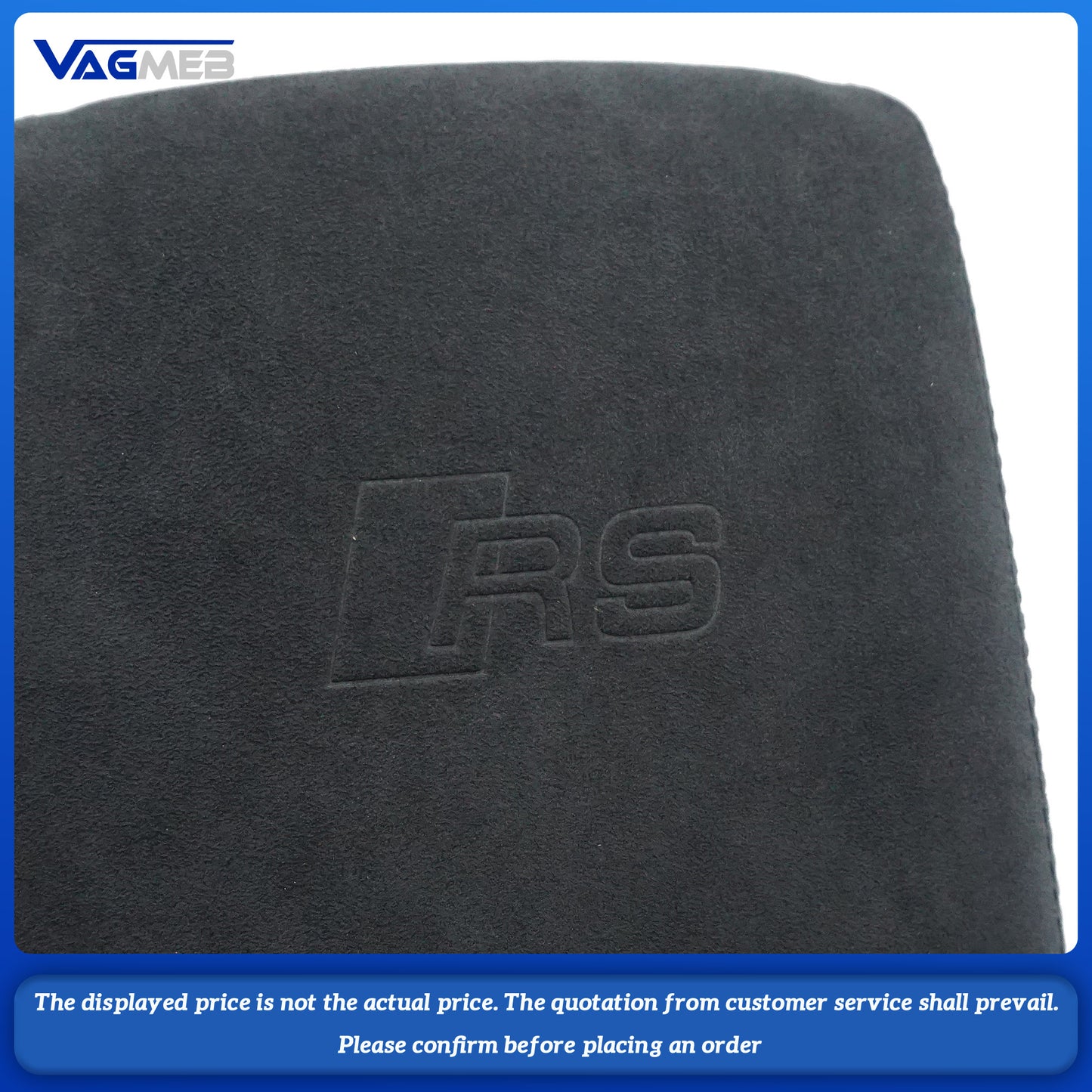 Car Armrest Box Leather Protective Cover For Audi A4 B9 Central Control Armrest Decoration Auto Accessories RS LOGO