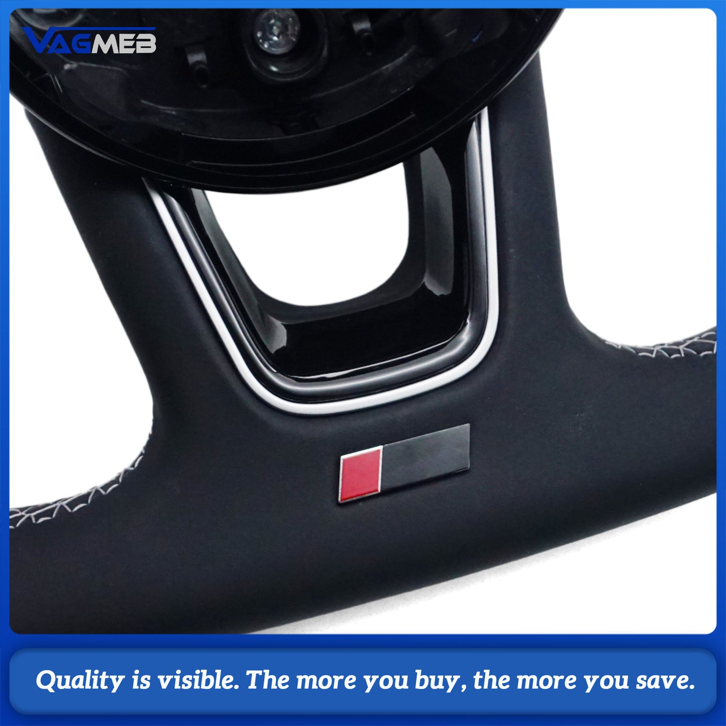Leather blackened steering wheel suitable for Audi A4 B9 multifunctional steering wheel assembly