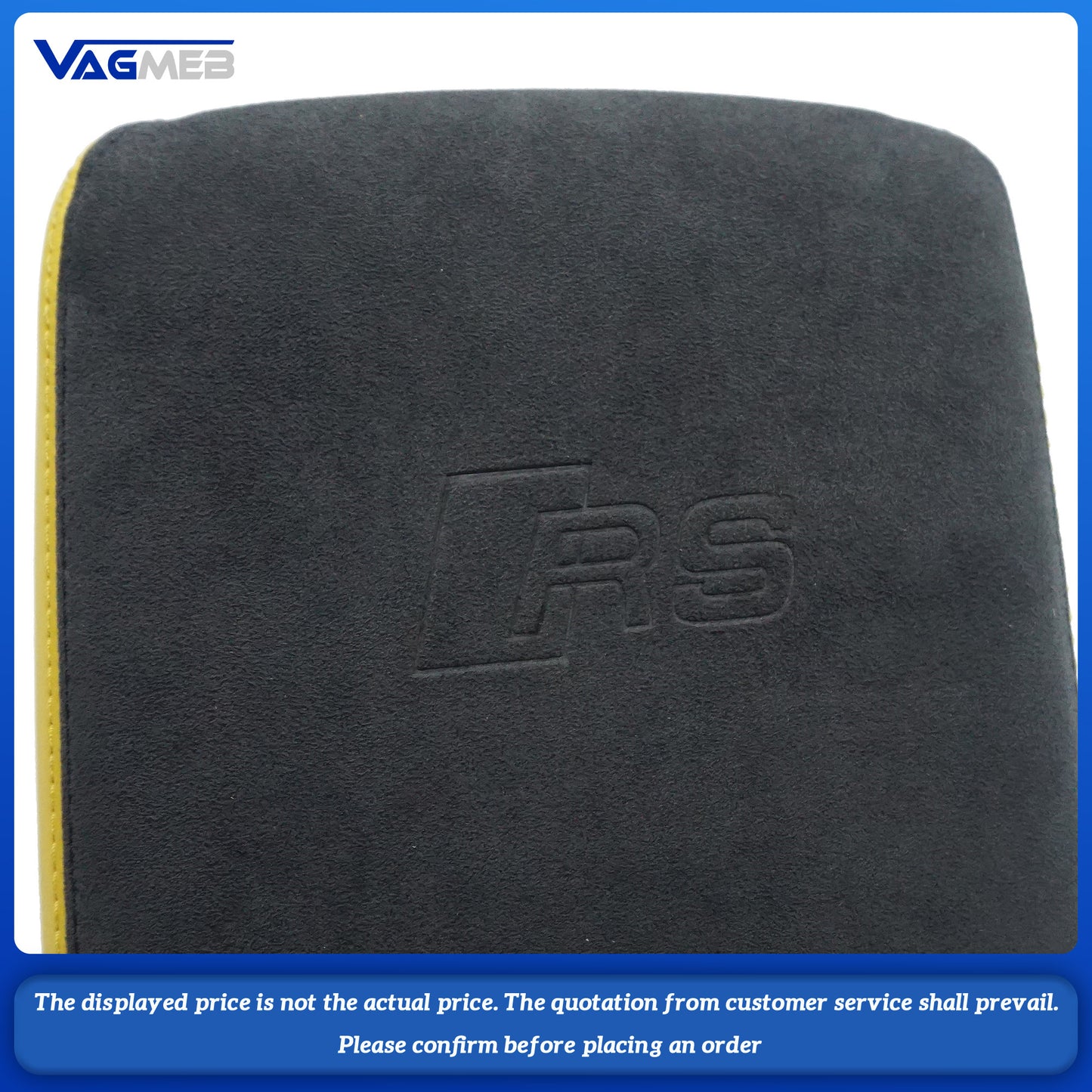Car Armrest Box Leather Protective Cover For Audi A4 B9 Central Control Armrest Decoration Auto Accessories RS LOGO