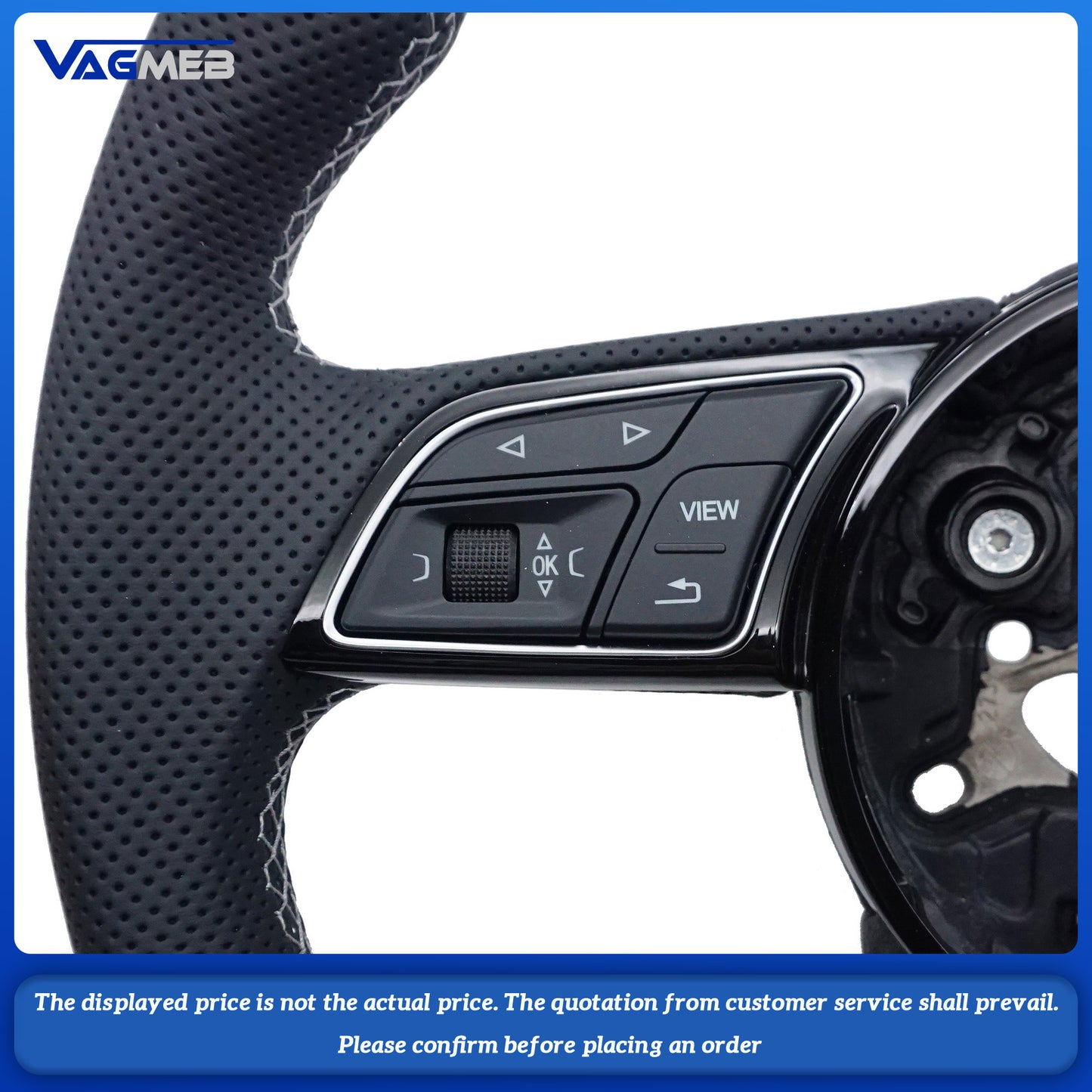 Fully steering wheel For Audi A4 B9 Refit Upgraded Multi-Function Leather Suede Flat Bottom Steering Wheel Sport