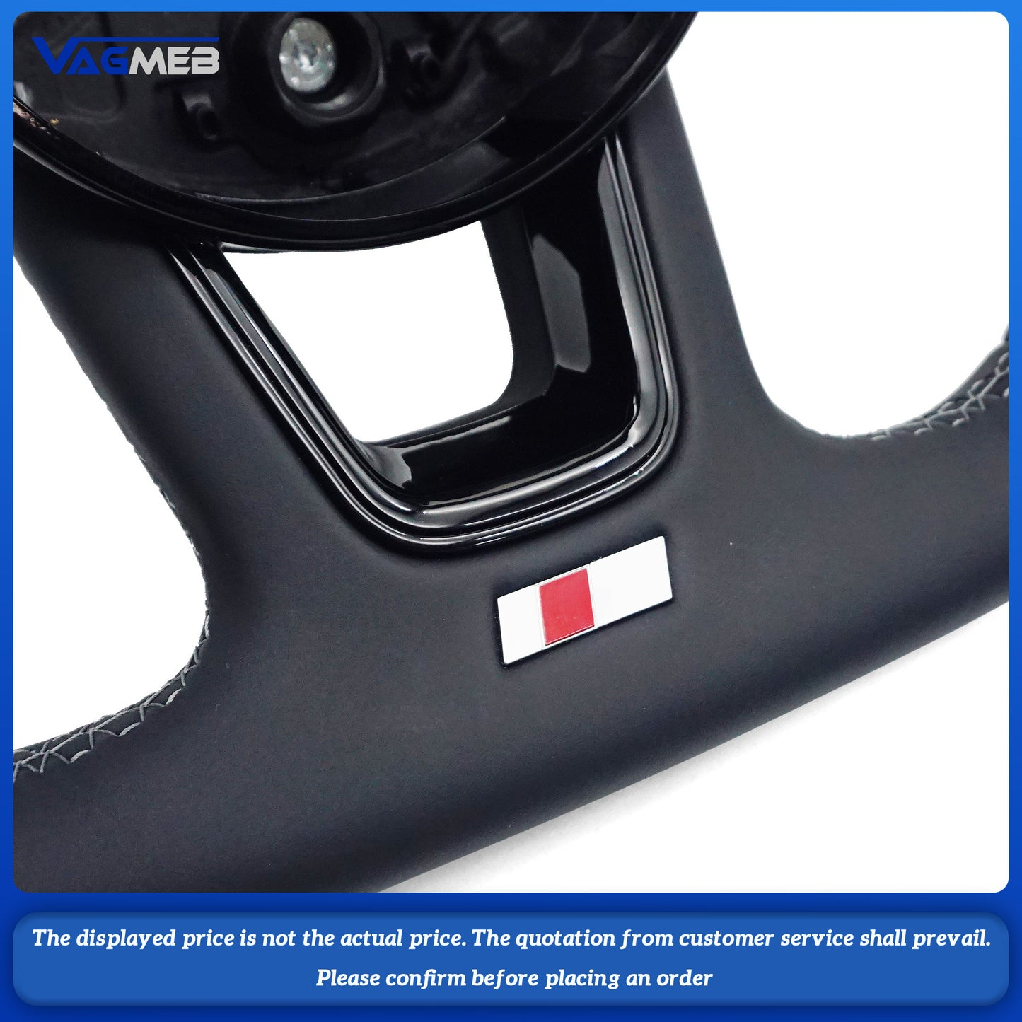 For Audi S Logo A4 B9 leather Full punch half punch Multi-color stitching various styles of paddles steering wheel