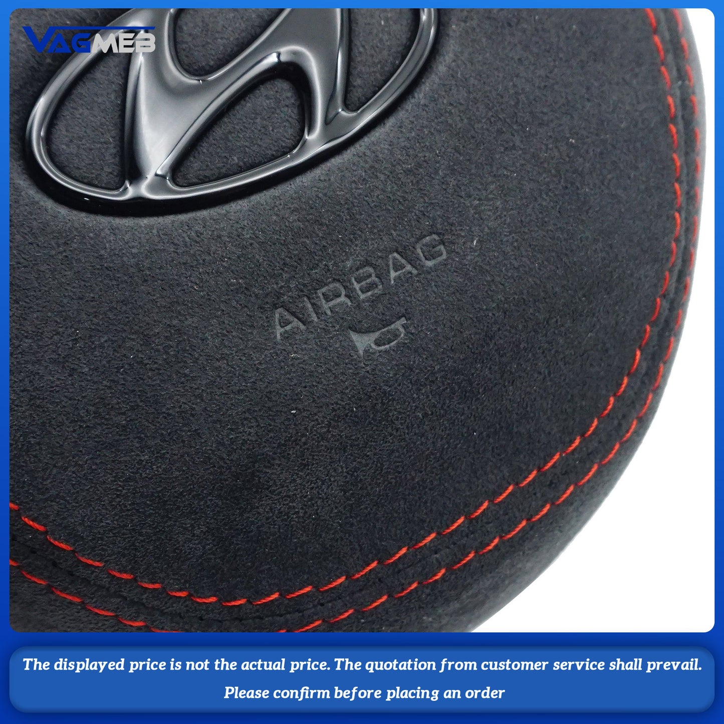 The red line Steering wheel airbag cover multifunction steering wheel For Hyundai i30n
