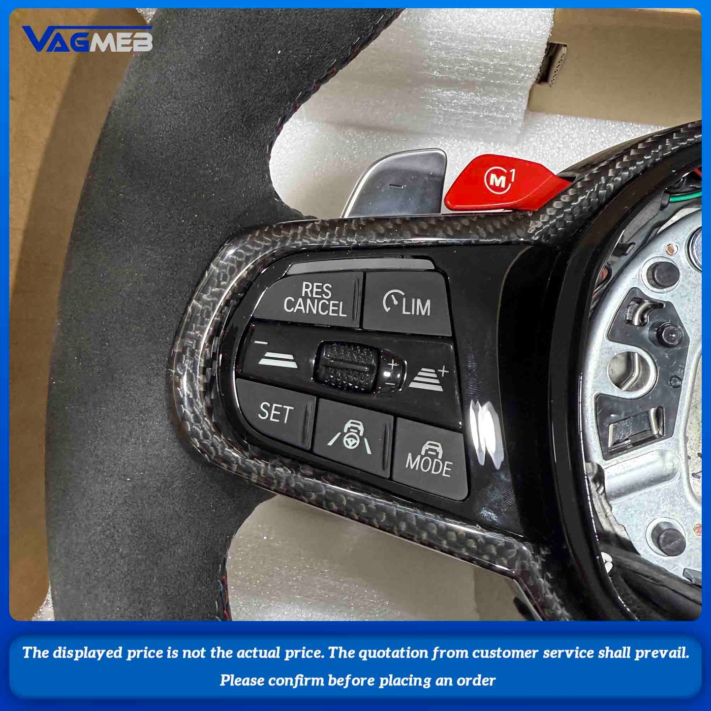 New carbon fiber leather steering wheel with M1 M2 for BMW G20 G30 G01 G02 G05 G06 G07 G08 G11 G12 G14 G15 G16, Car Accessories