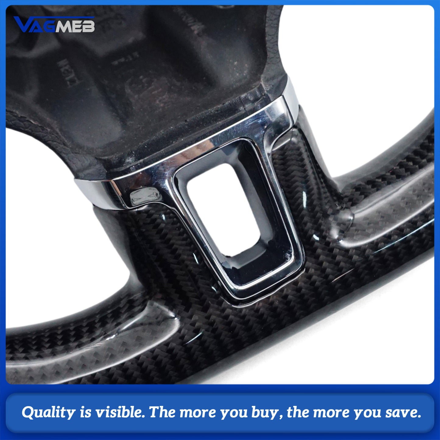 Real Carbon Fiber Steering Wheel Perforated Leather For VW Golf 6 MK6 2009-2013 Polo GTI Passat R-Line Real Carbon