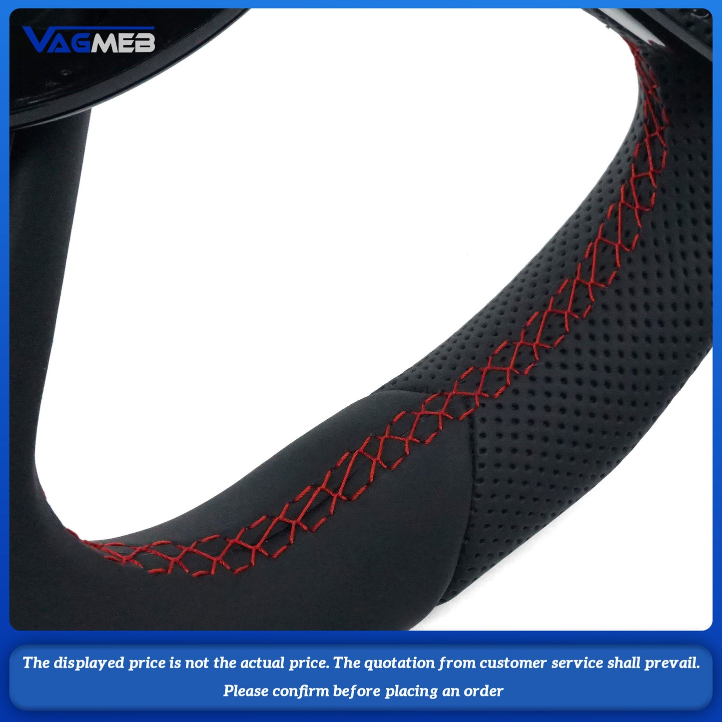 For Audi A4 B9 A3 8V2 A5 leather perforated alcantara Custom style steeringwheel with S or RS or Sline logo and thread colour