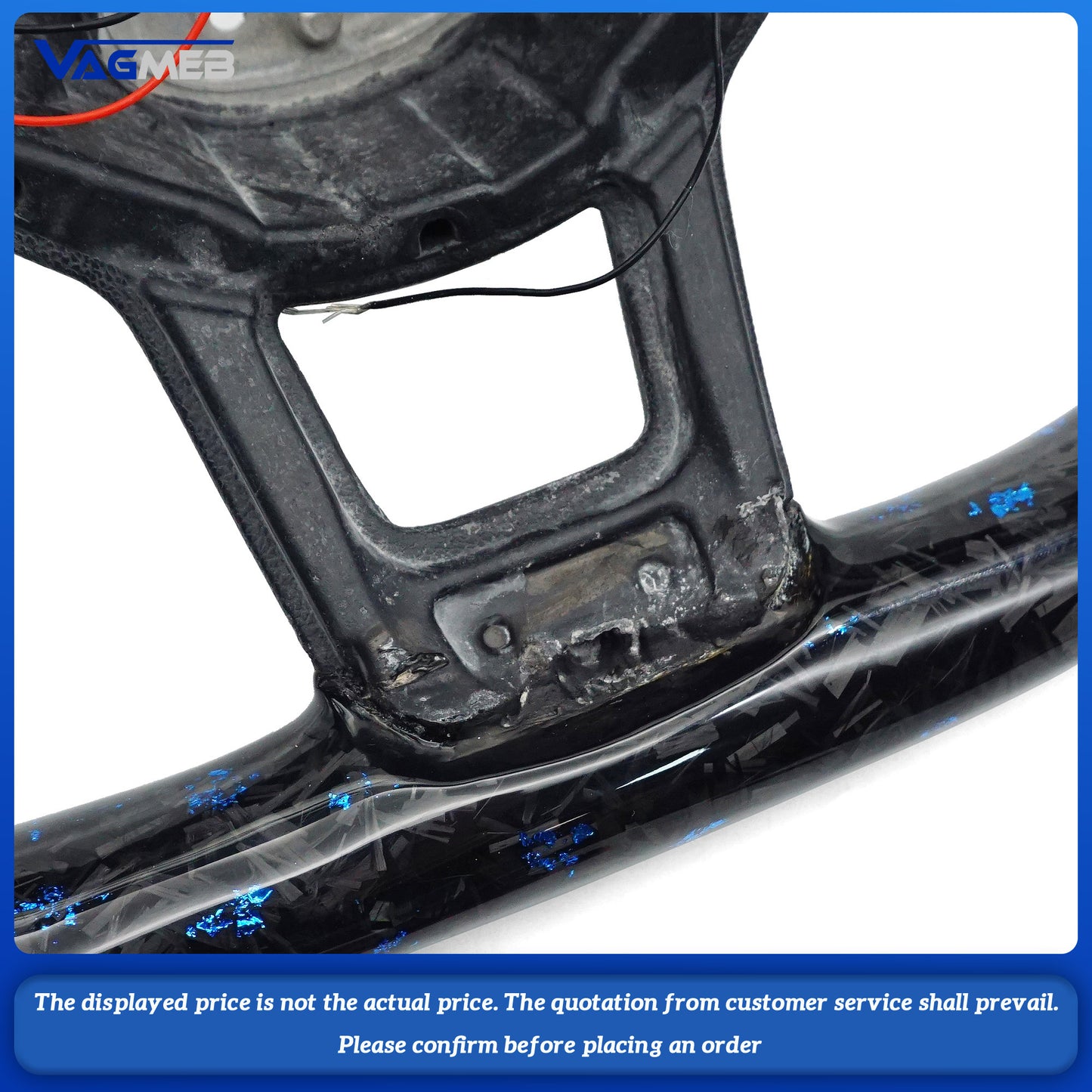 LED Carbon Fiber Steering Wheel Blue Mooring For Volkswagen Golf 7 MK7 MK7.5 GTI R GTD GTE Passat b8 Tiguan MK2 Polo