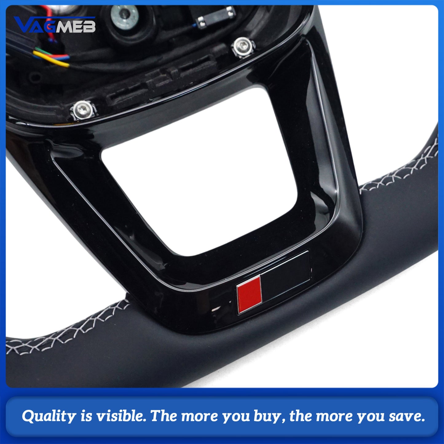 A Perforated leather Sports steering wheel for Audi Q5 FY Q7 4M Q8 S RS LOGO multifunctional steering wheel With Heated