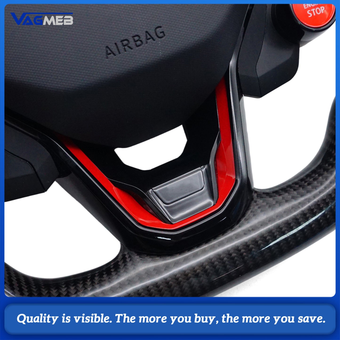 Upgrade LED Steering Wheel Touch LCD Multi-Function Steering Wheel Assembly For VW Caddy