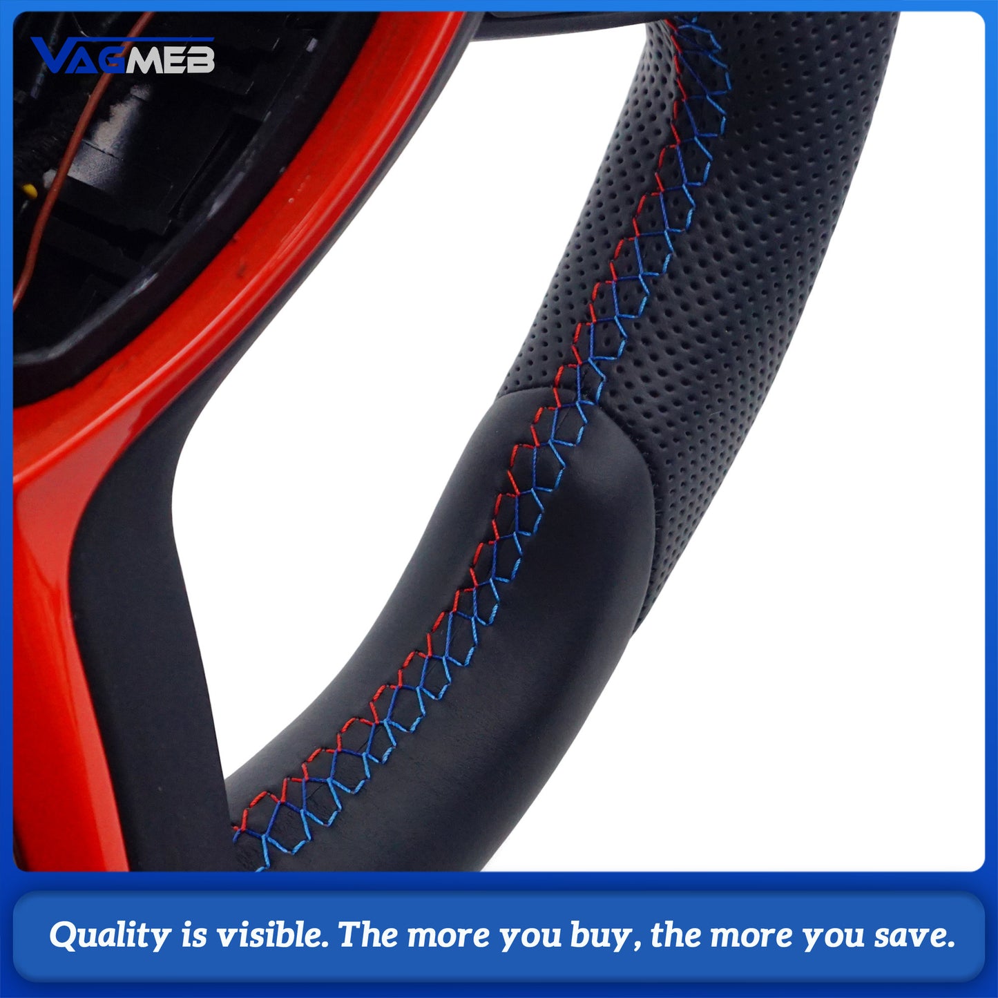 Blue Red M Sport Steering Wheel for BMW F01 F06 F10 F11 F12 F20 F21 F22 F25 F26 F30 F31 F32 F33 F34 F36 M3 F80 M4 F82 M5 F90