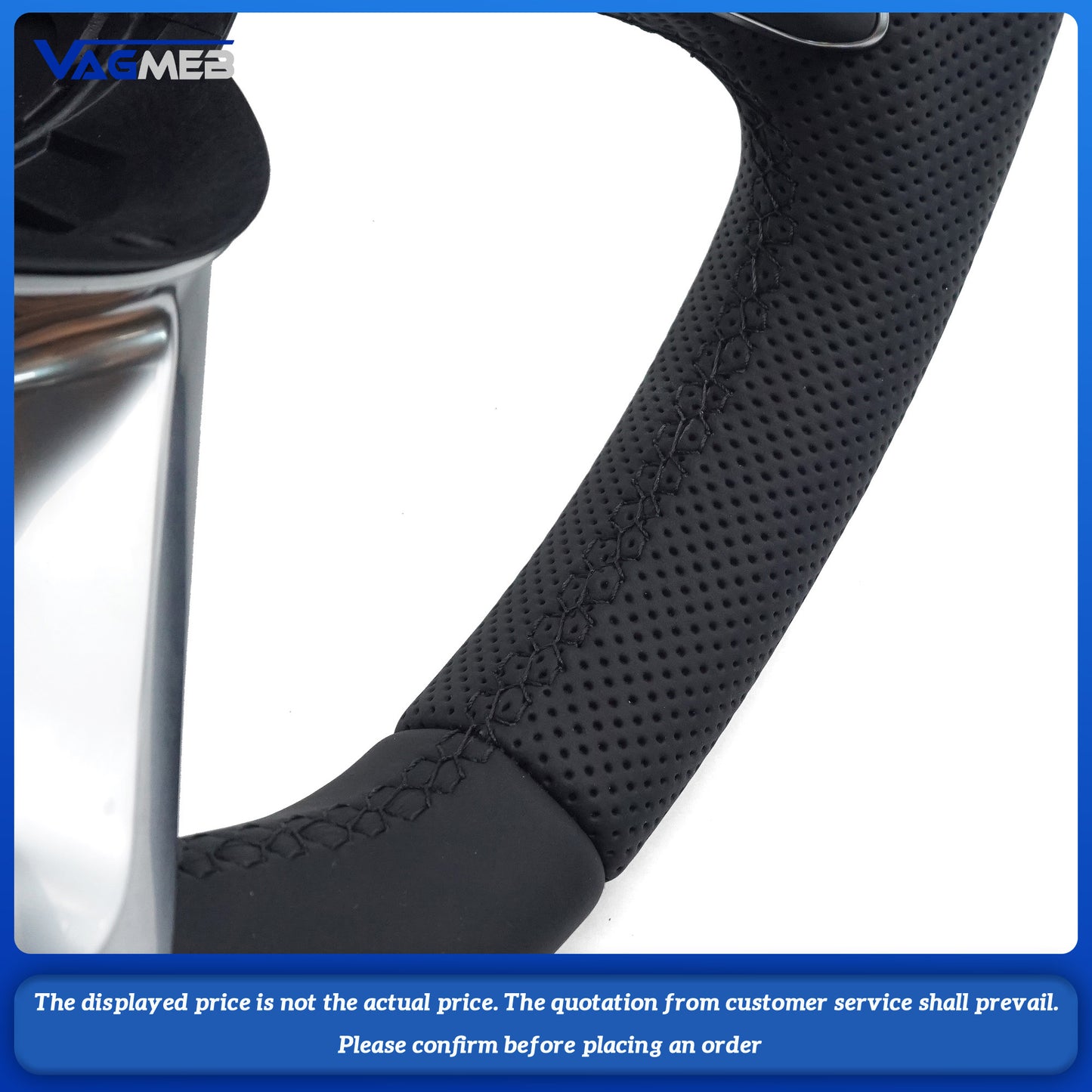 Leather black stitching flat bottomed sports steering wheel with heating For Audi Q5 FY Q7 4M Q8, Car Accessories
