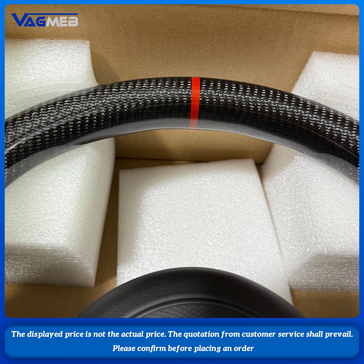 Glossy Carbon Fibre Leather Steering Wheel for VW Polo Golf 6 7 7.5 8 R GTI Passat B6 B7 CCMK6 Mk7 Jetta