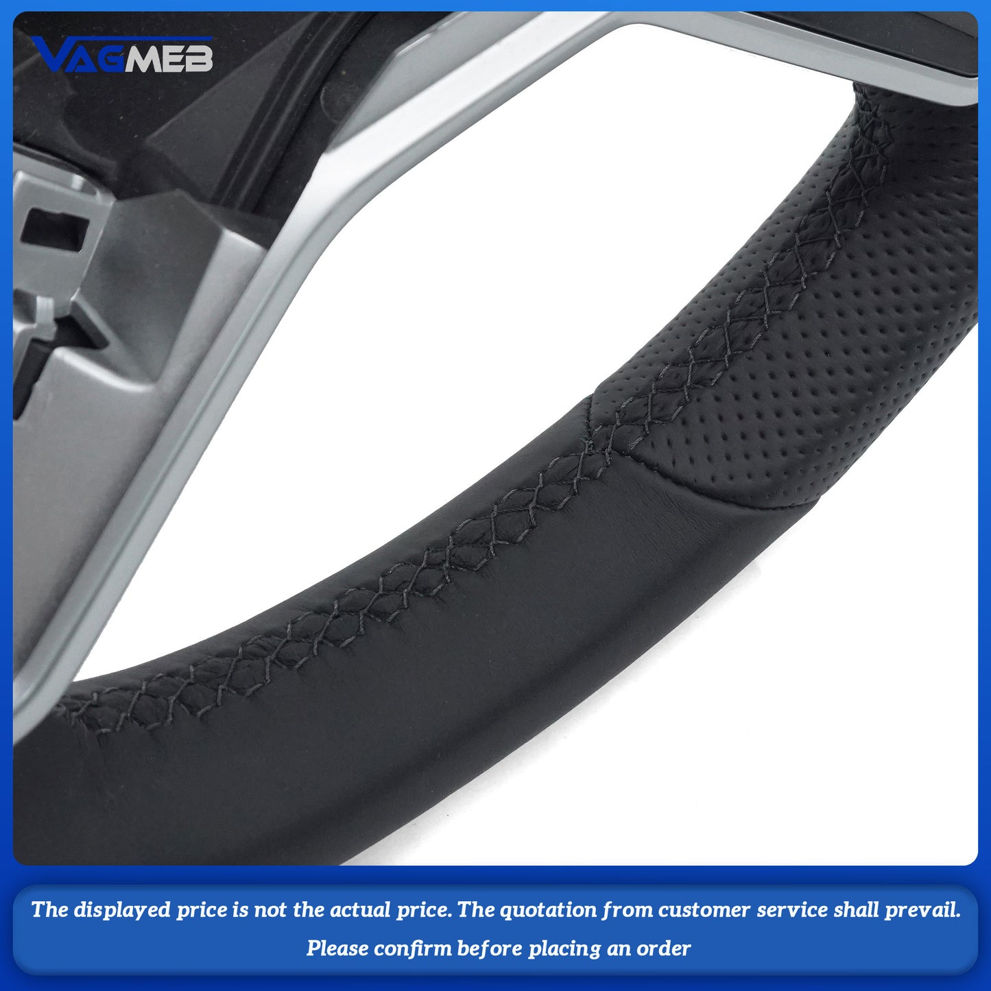 For VW Golf MK8 custom leather steering wheel with Heating and buttons Touch steering wheel