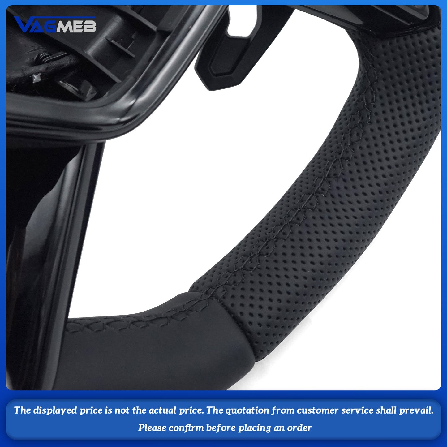 For Audi A6 RS6 C8 Pemi Perforated Leather Blat Bottomed Sports Steering Wheel With Heating