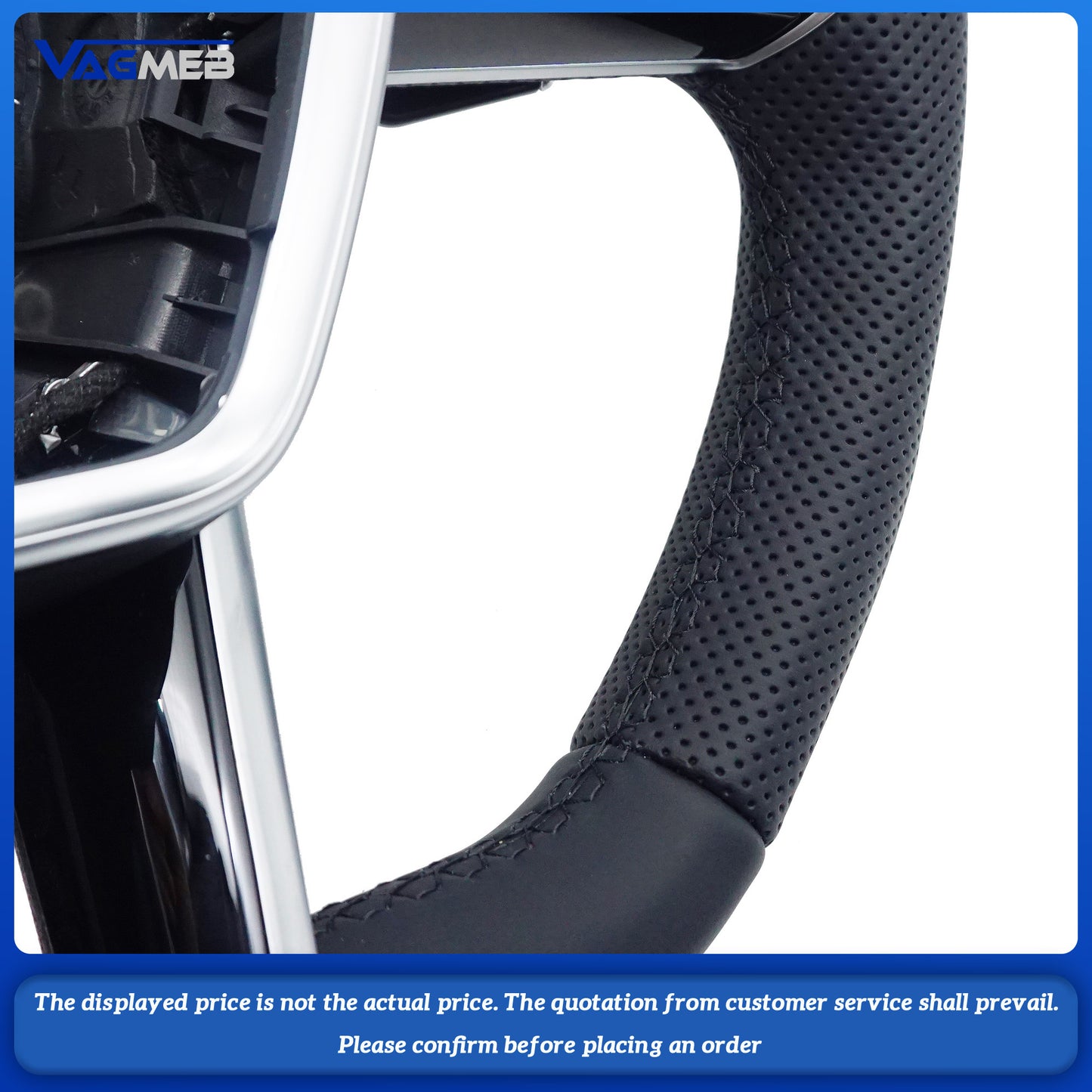 For Audi A6 C8 Full Alcantara Leather Multifunction Steering Wheel With Key Button Assembly