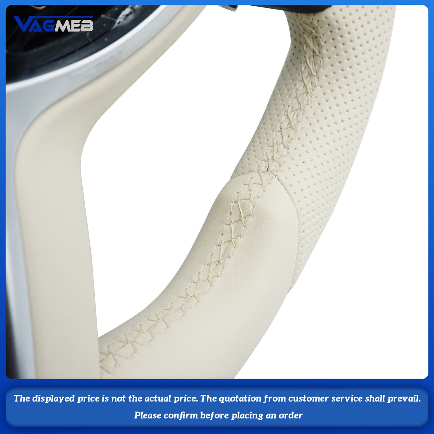 Beige Sports Steering Wheel Fit For BMW F30 F32 F10 F20 F22 F07 F01 E46 E90 M3 M4 M5 M7 3 Series 5 Series Car Accessories