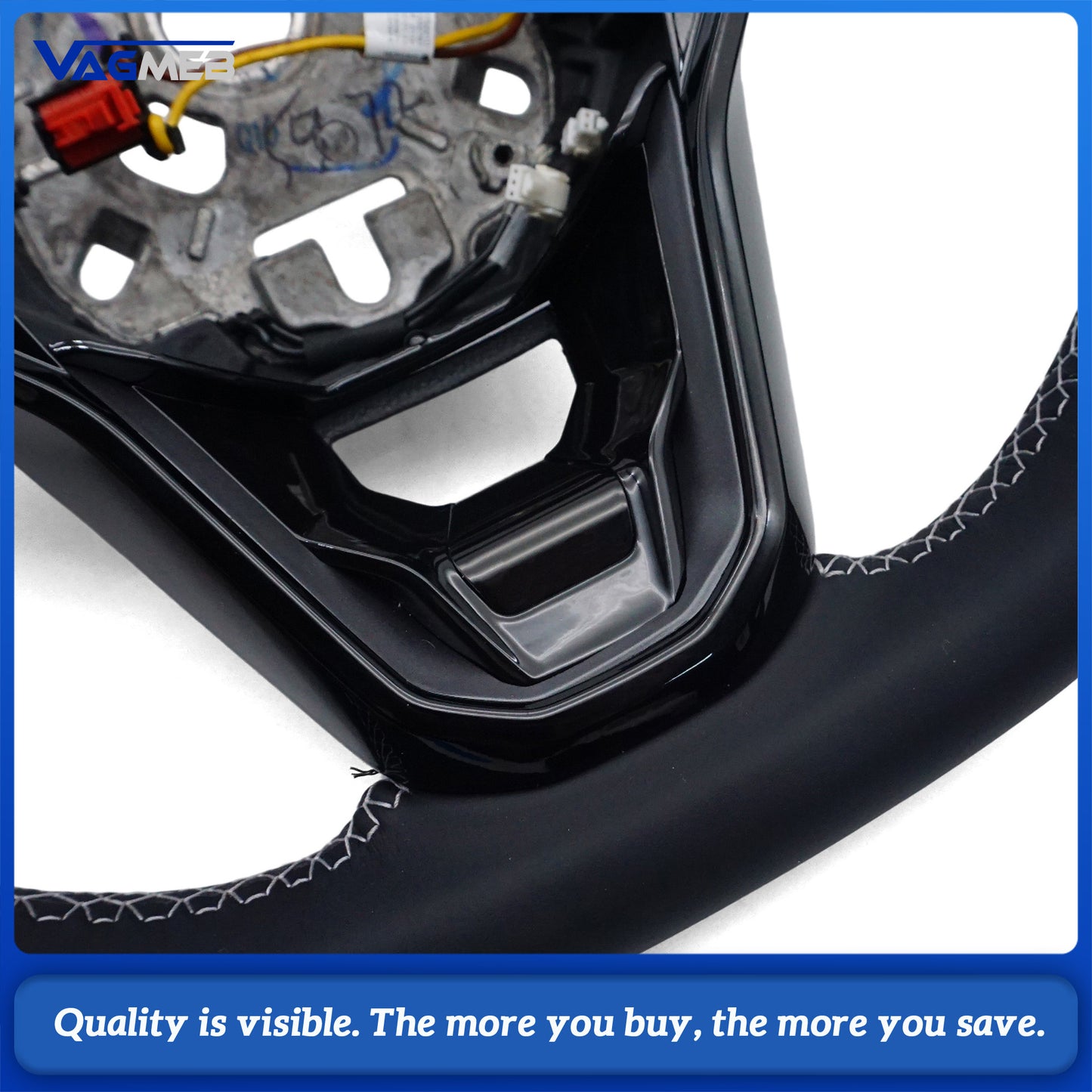 For VW Golf MK8 Upgraded Car Steering Wheel New Leather Perforated Design