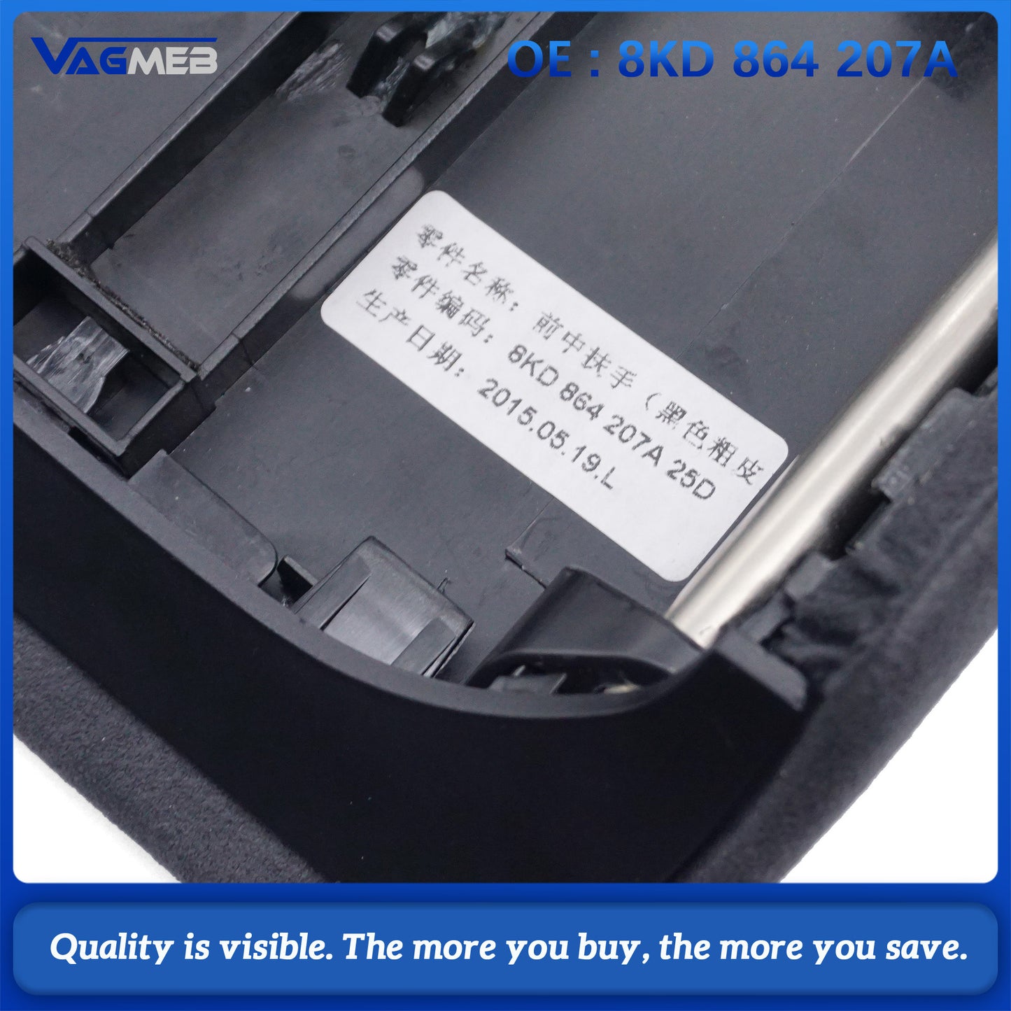 For Audi A4 B8 2009-2016 Make of Alcantara Wrap Car Interior Armrest Storage Box Cover Panel Trim Tuning Accessories 8KD 864 207 A