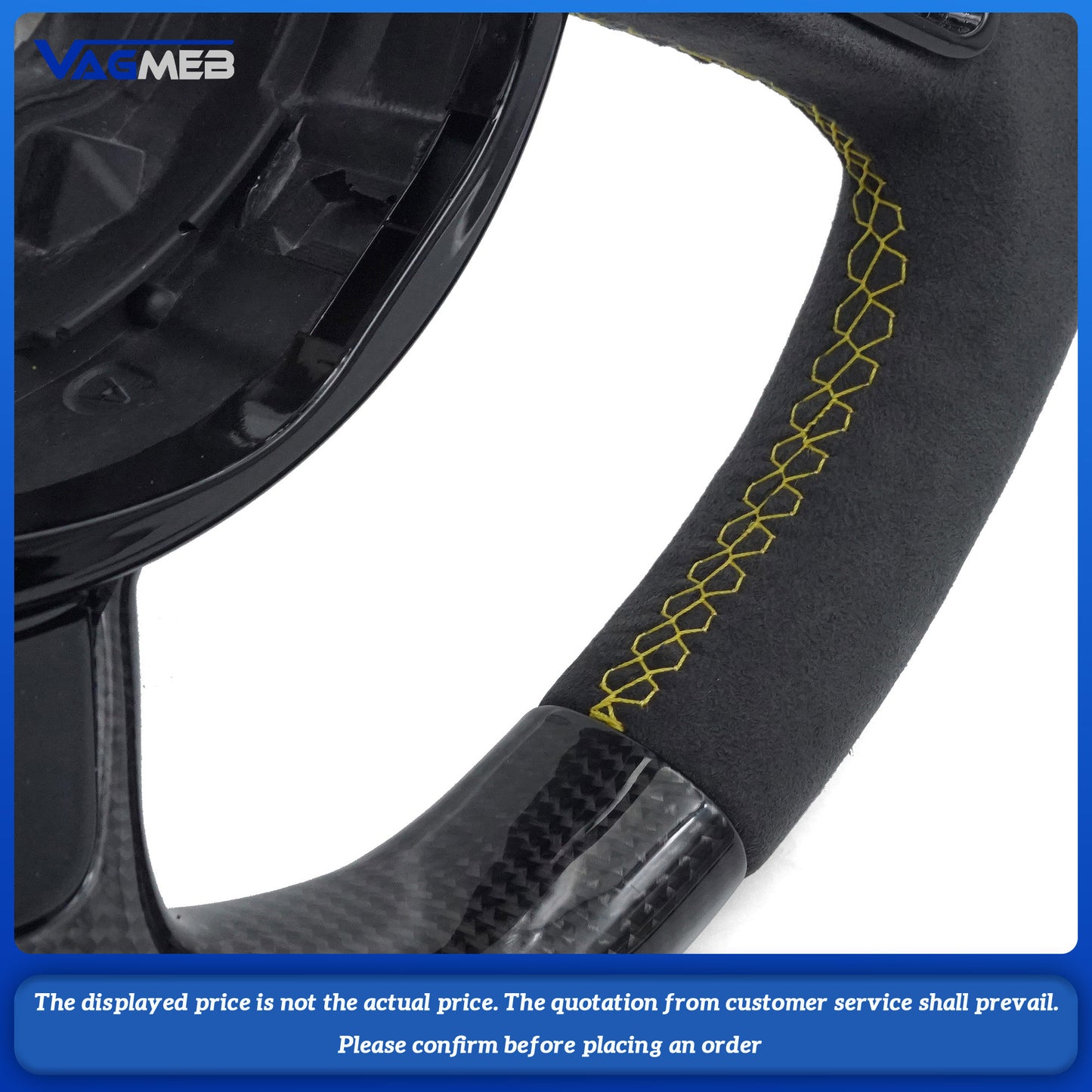 For Audi S logo A6 C7 yellow line steering wheel