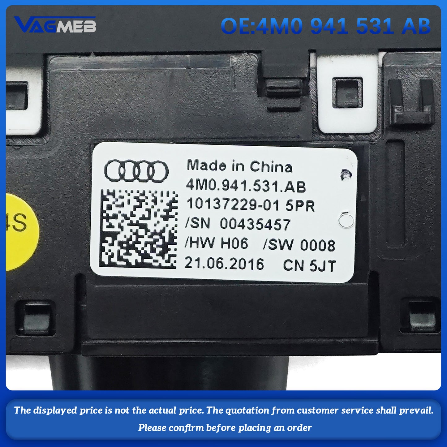 For Audi A4L C8 Q7 A5 Q5FY Headlamp Switch Control Unit  Headlight Switch 2024 Hot Sale Brand. New And High Quality  4M0 941 531AB