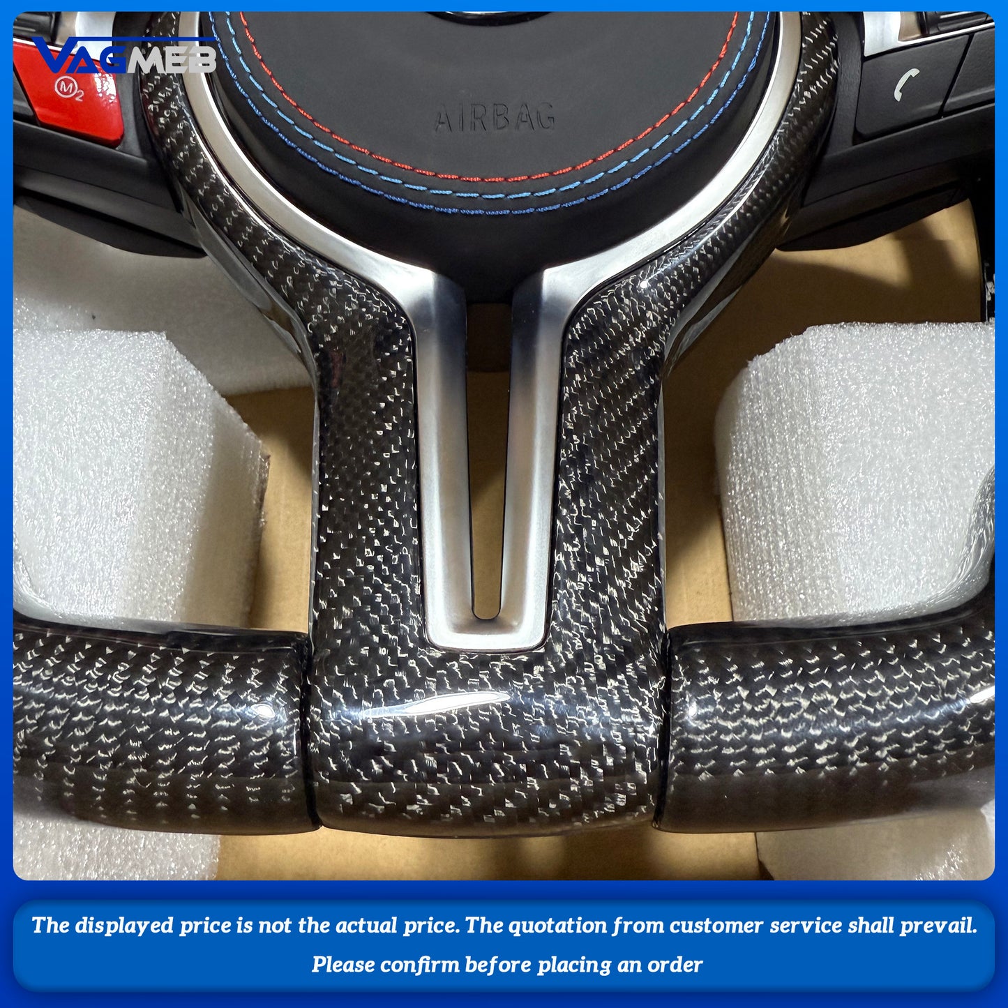 Carbon Fiber Steering Wheel For BMWM2 M3 M4 M5 M6 X5M X6M F80 F30 F10 LED Car Steering Wheel