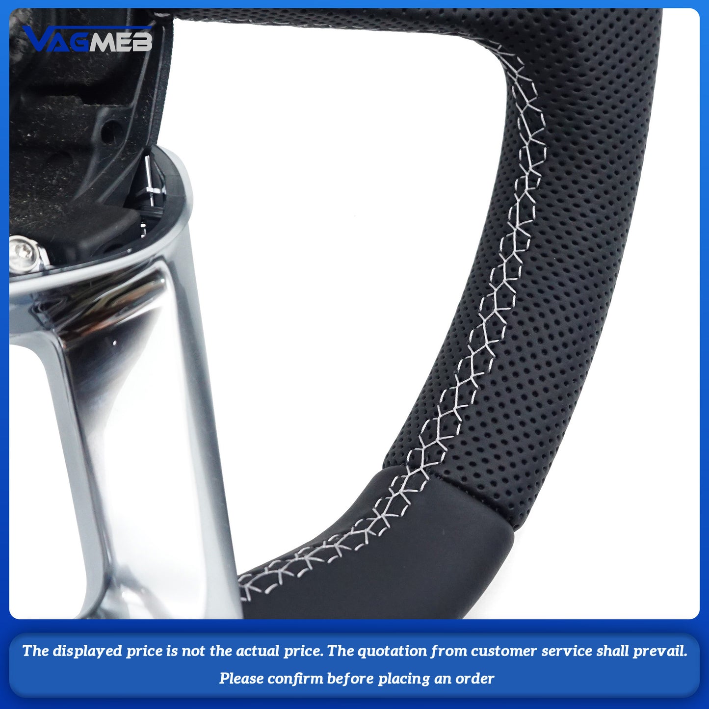 For Audi S RS Sline logo Q3  custom Leather semi-perforated steering wheel with heating