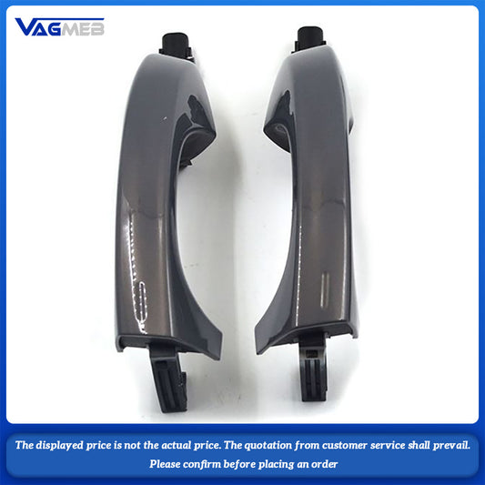 For VW Golf mk7 7.5 Golf 7 Golf R GTI T-Roc CC Skoda Octavia Kodiaq Gray Capacitive Induction Door Handle Pair Integrated LED Puddle Light Keyless Access 2 Pieces Replacement Kit