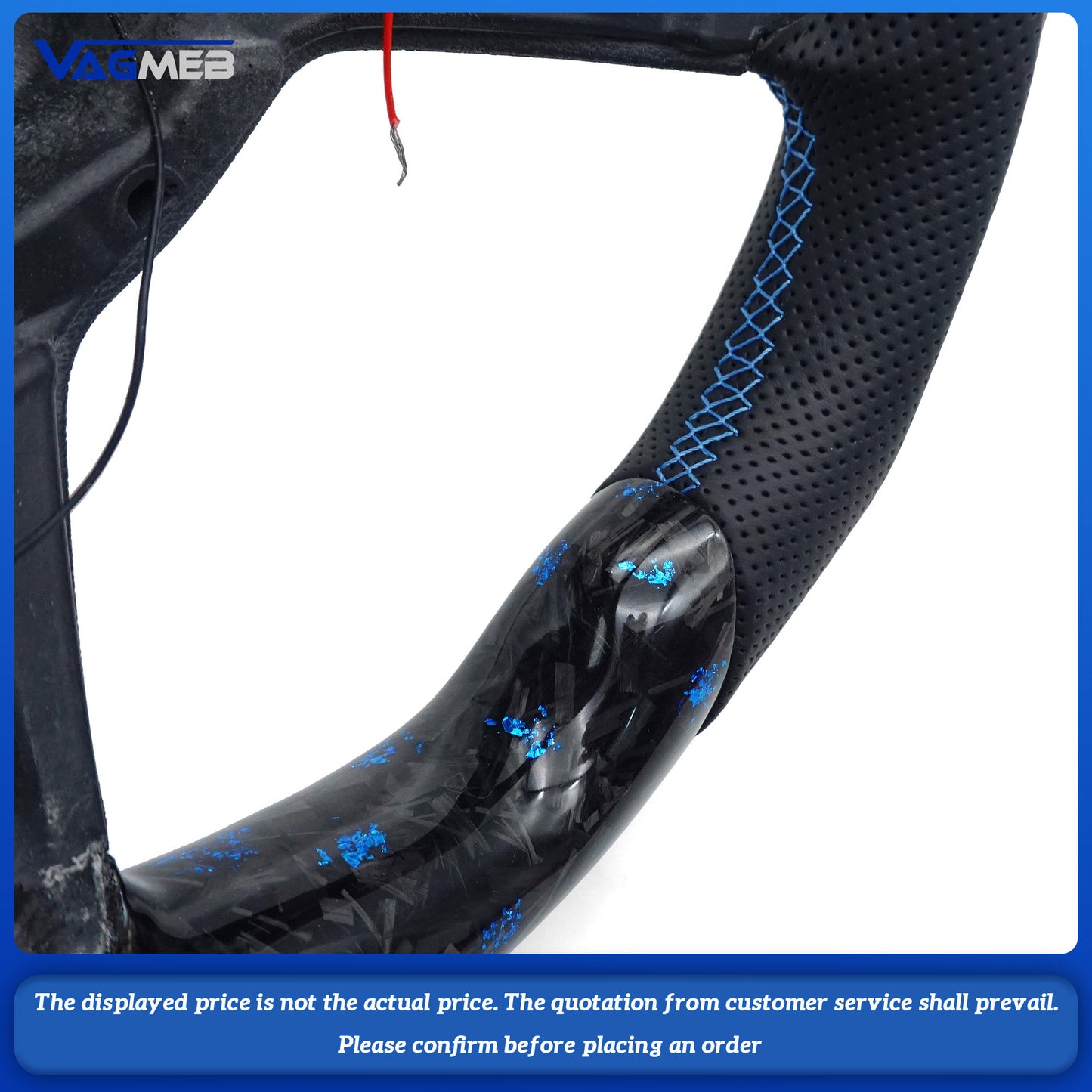 LED Carbon Fiber Steering Wheel Blue Mooring For Volkswagen Golf 7 MK7 MK7.5 GTI R GTD GTE Passat b8 Tiguan MK2 Polo