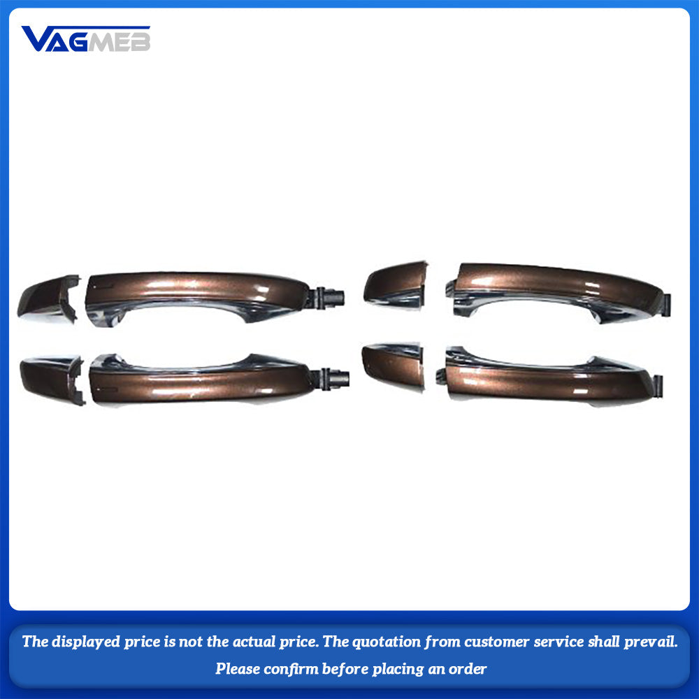 4PCS Coffee Chrome Trim Inductive Exterior Door Handle Without LED Light Full Set Fit VW Golf 7 MK7 KESSY Keyless Entry Assembly