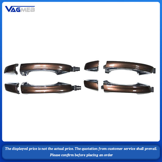 4PCS Coffee Chrome Trim Inductive Exterior Door Handle Without LED Light Full Set Fit VW Golf 7 MK7 KESSY Keyless Entry Assembly