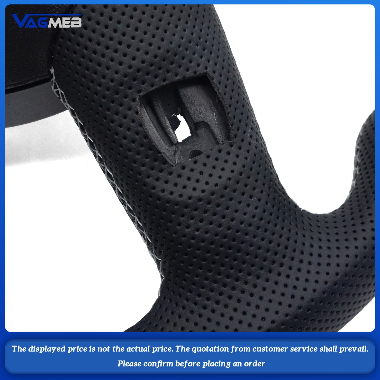 Leather perforated carbon fiber sports Light gray line Light gray backstroke mark steering wheel for Audi RS3 RS4 RS5 A3 A4 B9 A5 S3 S4 S5