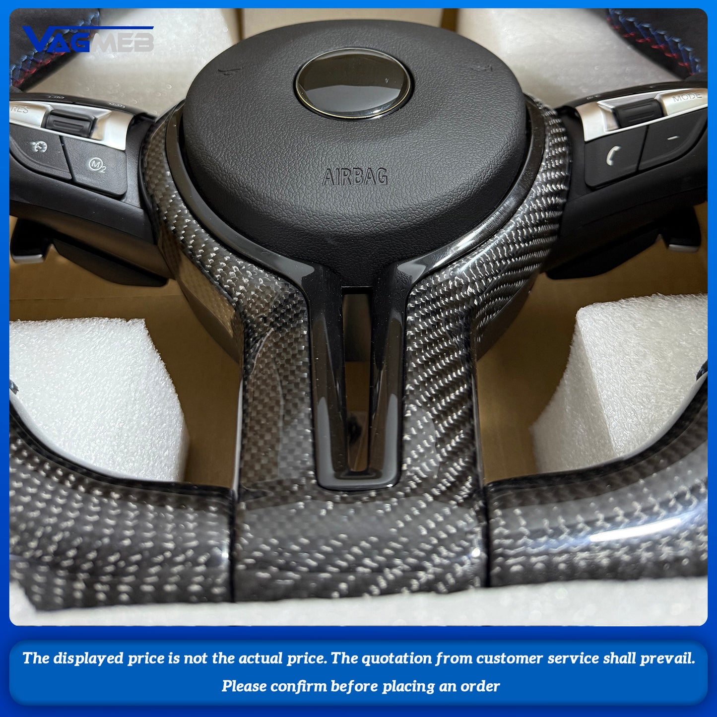 Carbon Fiber Steering Wheel For BMW M2 F87 M3 328M M5 F10 F12 M6 F06 F07 F30 F31 F01 F02 F20 F21 F22 F23 F32 F33 1 3 5 7 Series