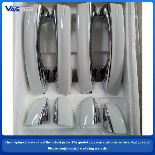 Original For VW Golf mk7 7.5 Golf 7 Golf R GTI T-Roc CC Skoda Octavia Kodiaq MQB White Capacitive Touch Door Handle Assembly With Ambient Light Complete 4 Doors Kit Replacement Keyless Access Handle 3CC 827 205A/206 A