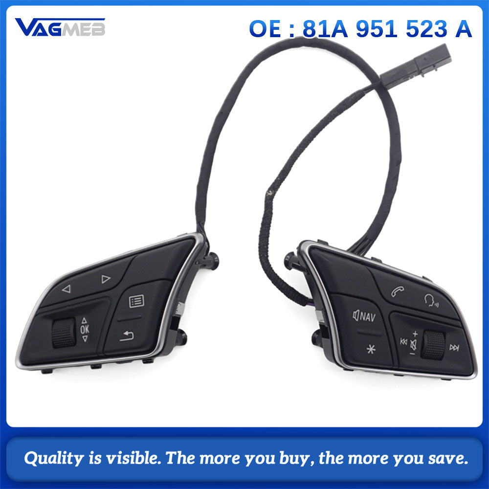 81A 951 523 A For Audi A3 Q2 Multifunctional Steering Wheel Key Button Assembly