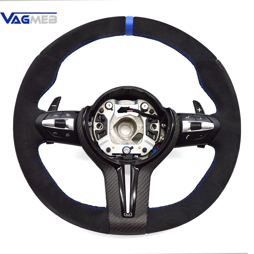 For BMW F30 F10 F20 F22/23/44/F32/F33/36 Full Alcantara Carbon Fiber MultiFunctional Steering Wheel Assembly