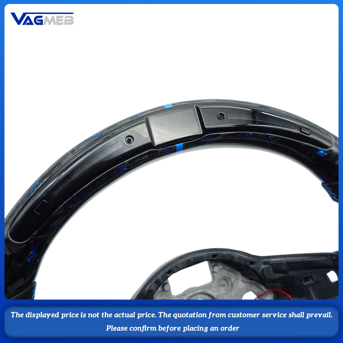 LED Carbon Fiber Steering Wheel Blue Mooring For Volkswagen Golf 7 MK7 MK7.5 GTI R GTD GTE Passat b8 Tiguan MK2 Polo