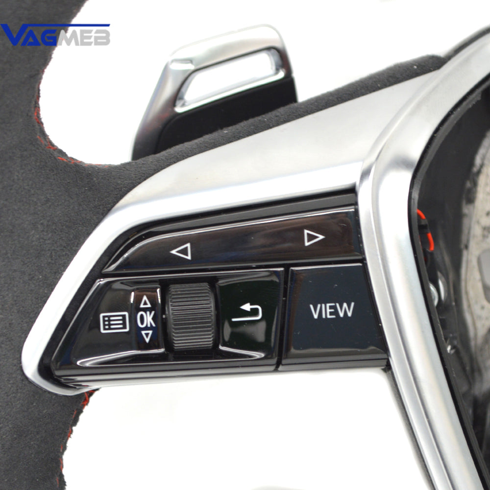 For Audi Q3 Flat-Bottomed Alcantara Multifunctional Steering Wheel With Paddles Assembly Accessories