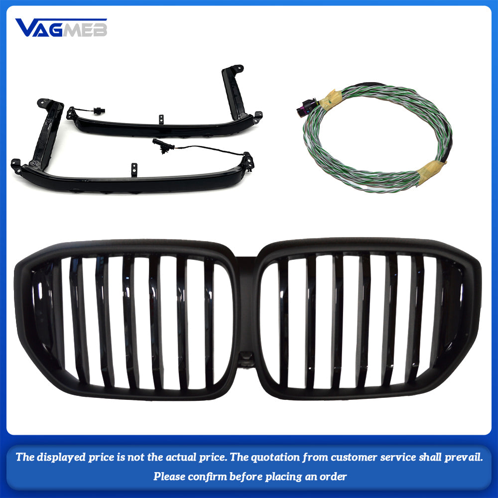 For BMW X5 grille contour light, the grille + line matte finish