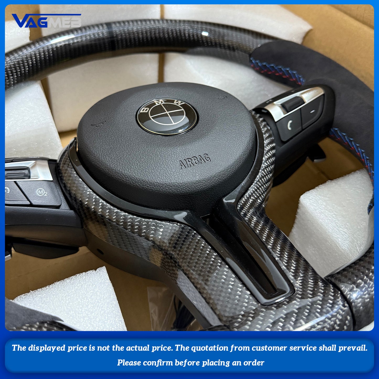 Carbon Fiber Steering Wheel For BMW M2 F87 M3 328M M5 F10 F12 M6 F06 F07 F30 F31 F01 F02 F20 F21 F22 F23 F32 F33 1 3 5 7 Series