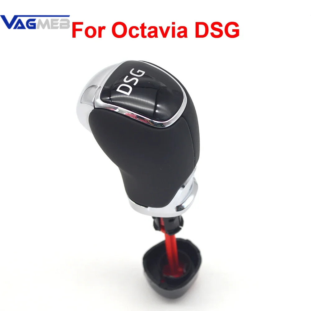 For Skoda Octavia Superb Fabia Yeti DSG Gear Shift Knob Leather Side Cover Interior Accessories