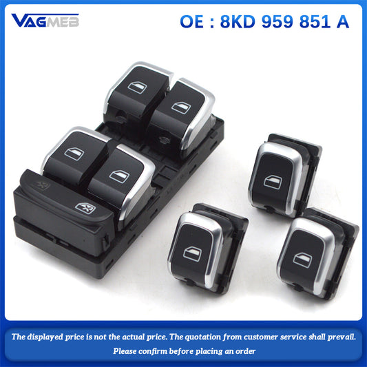 Chrome Master Window Electric Control Switch Button For Audi A4 B8 8KD 959 851 A